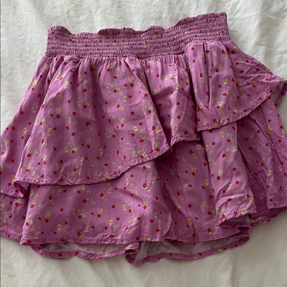 Chic Pink Floral Mini Skirt - Picture 1 of 3